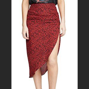 BB Dakota Red Ruched Awakening Skirt